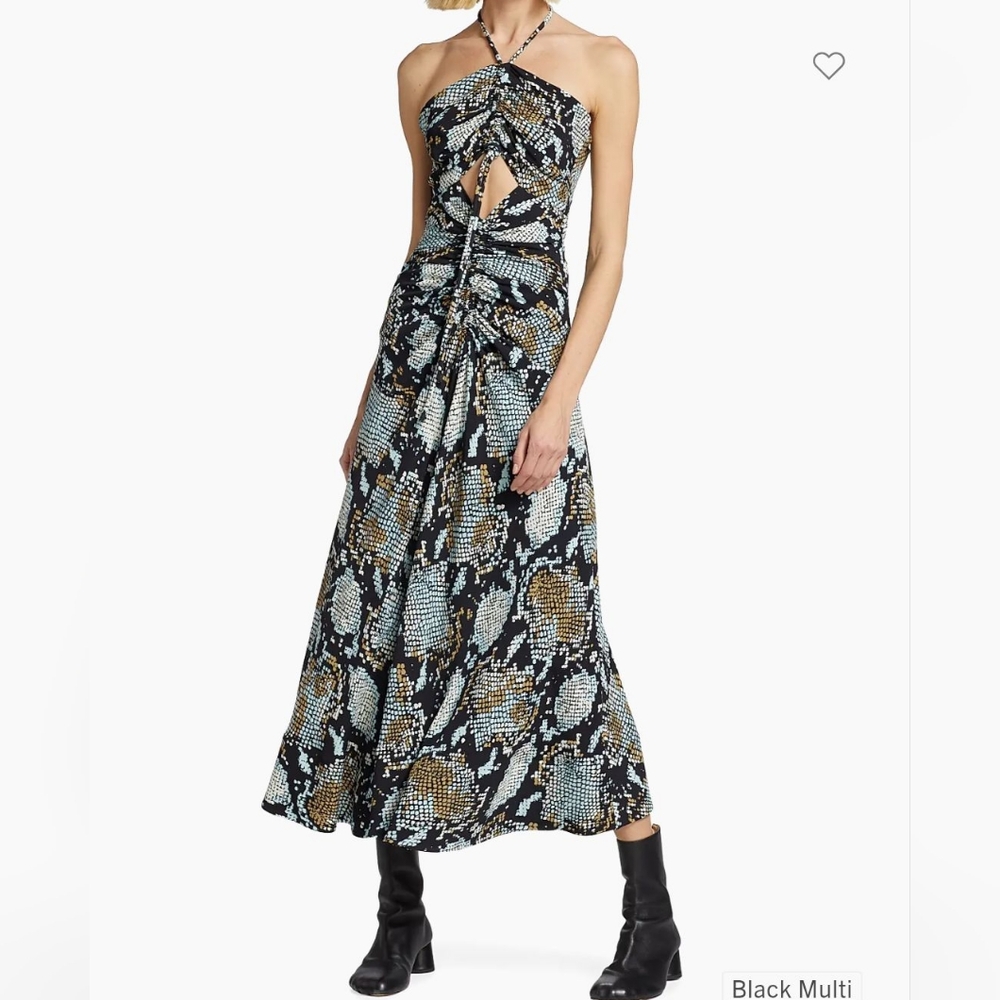 Proenza Schouler Snakeskin Printed Halter Dress